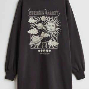 H&M Gray Oversized Sweatshirt Dress New with Tags